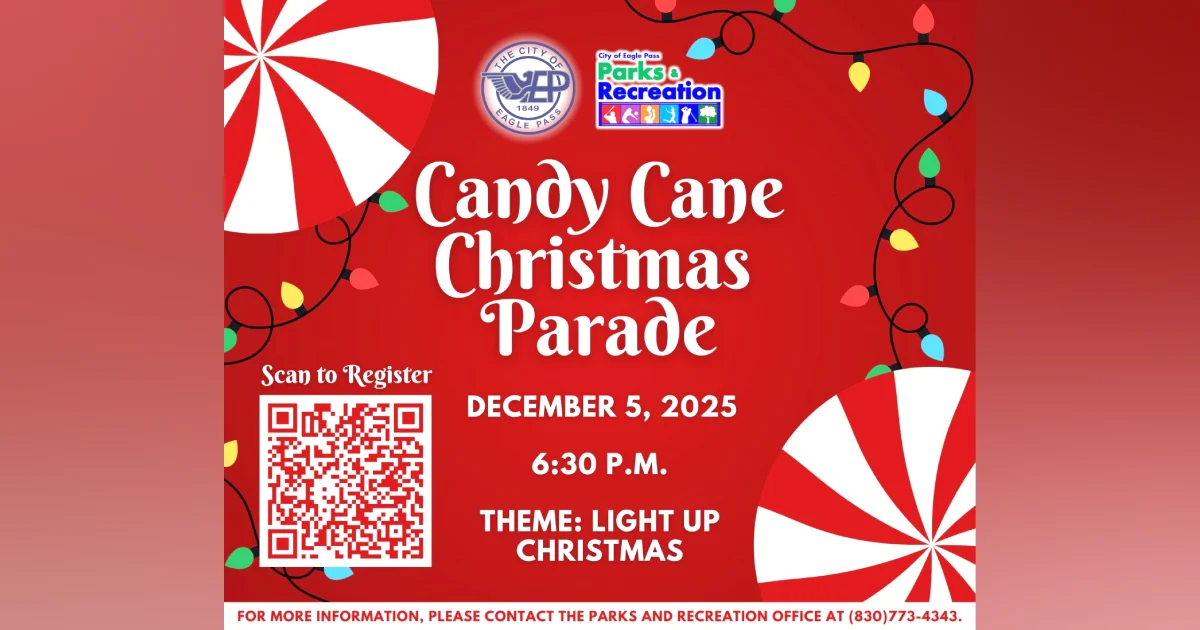 Eagle Pass se alista para encender la Navidad con el Desfile Navideño “Candy Cane”