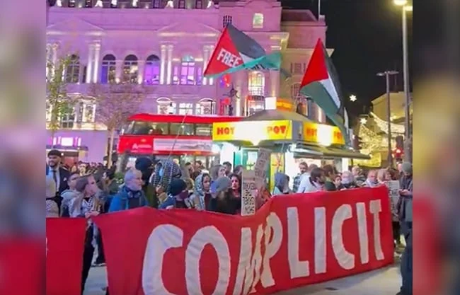Protestan contra Israel durante presentación de la Euro 2028 en Londres