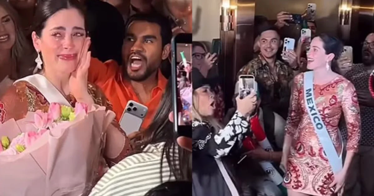 Sorprenden a Fátima Bosch con mariachi previo a la final de Miss Universo