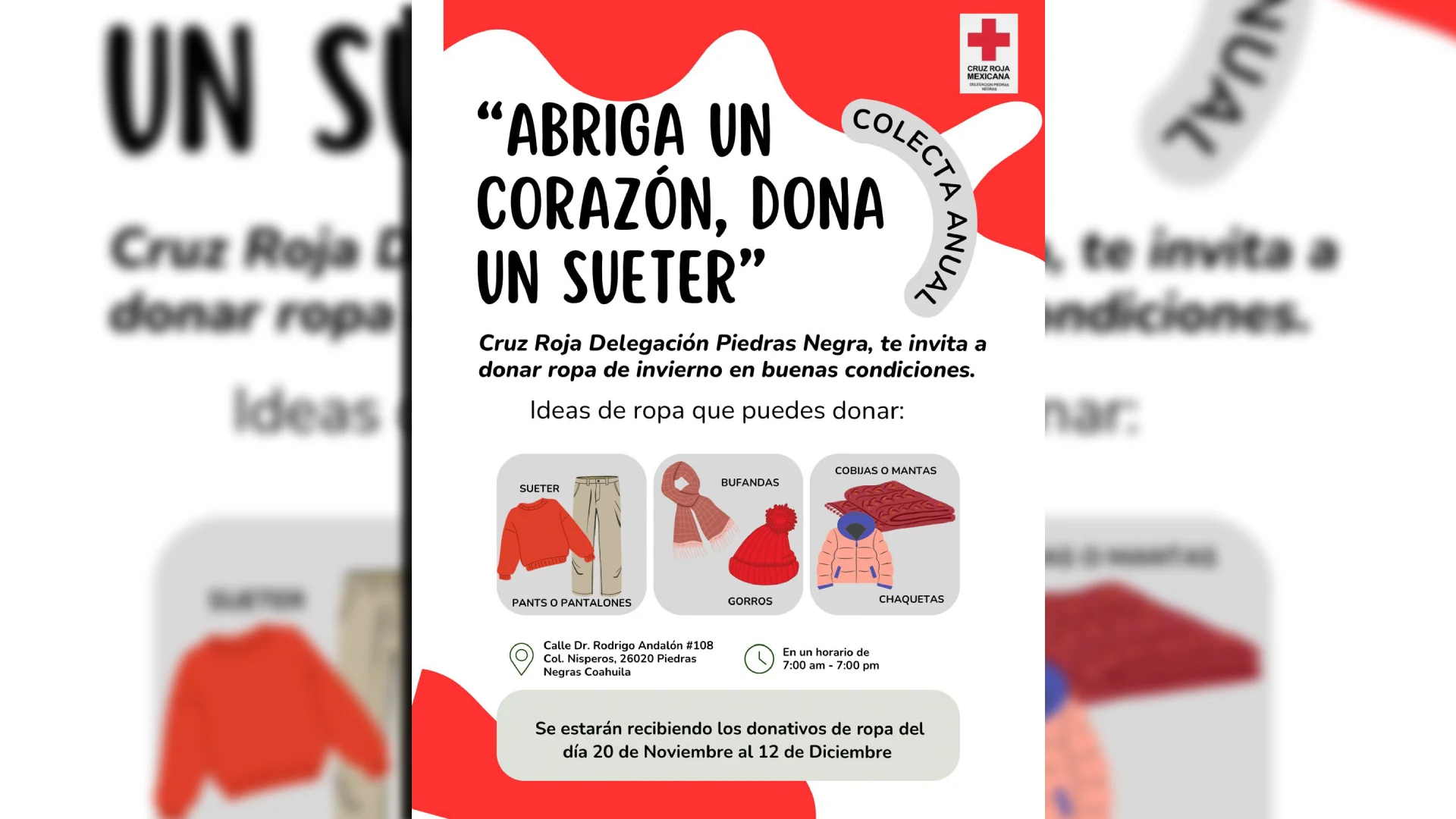 Este año el lema es “Abriga tu Corazón” y se espera que, al igual que en otras ediciones, se pueda reunir una gran cantidad de artículos que repartir entre quienes más lo necesiten