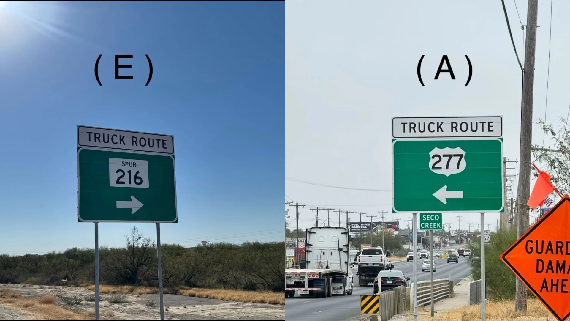 Instalan nueva señalización para rutas de carga en Eagle Pass