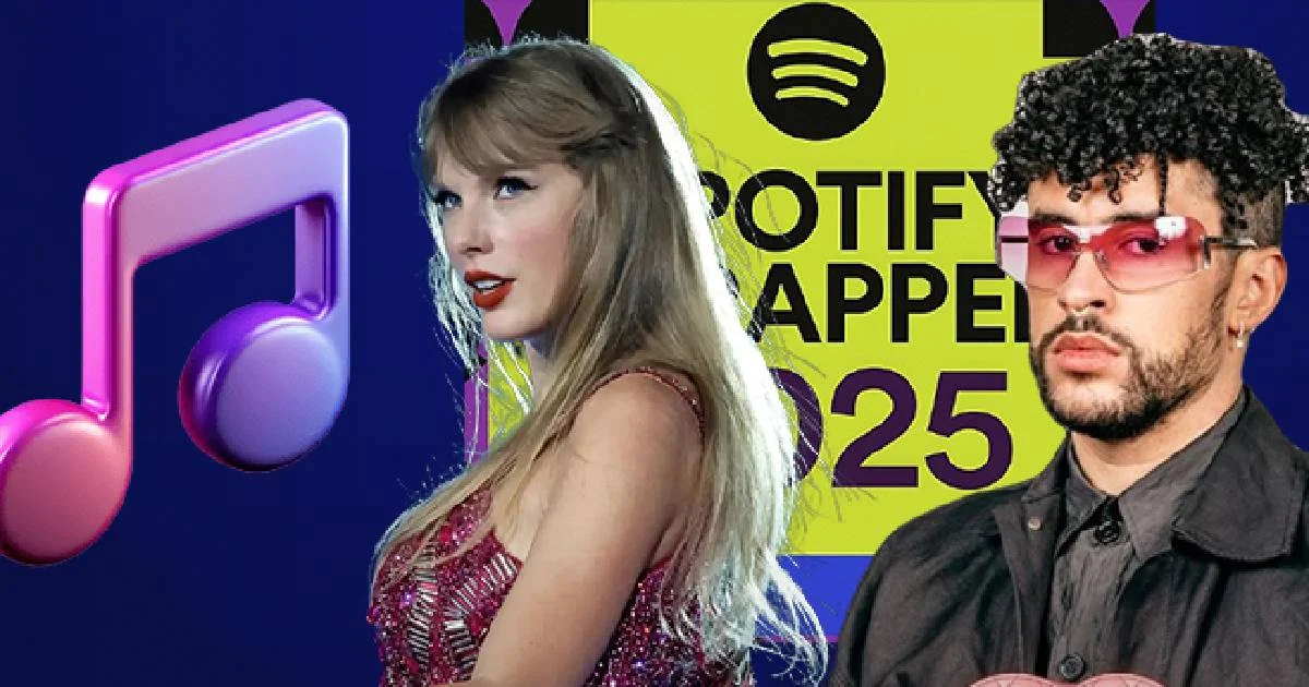 Bad Bunny y Taylor Swift reinan entre los artistas más escuchados en 2025 en Spotify