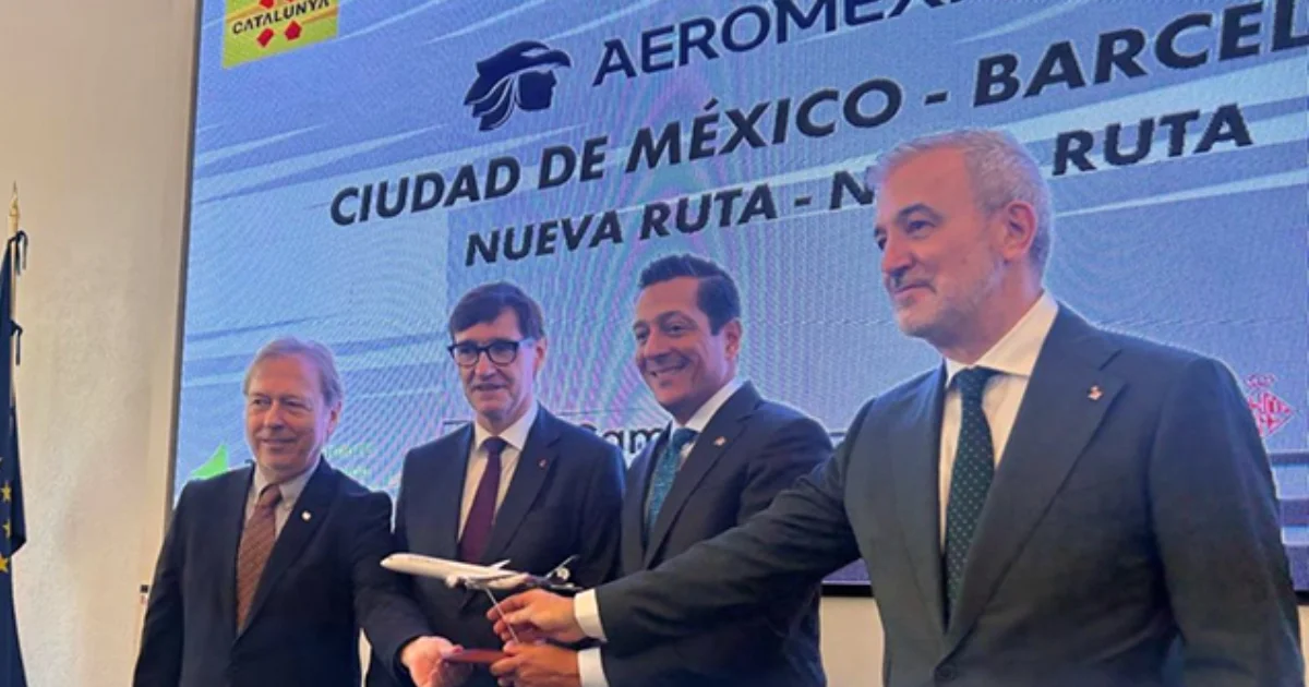 Aeroméxico anuncia ruta directa a Barcelona con seis vuelos semanales