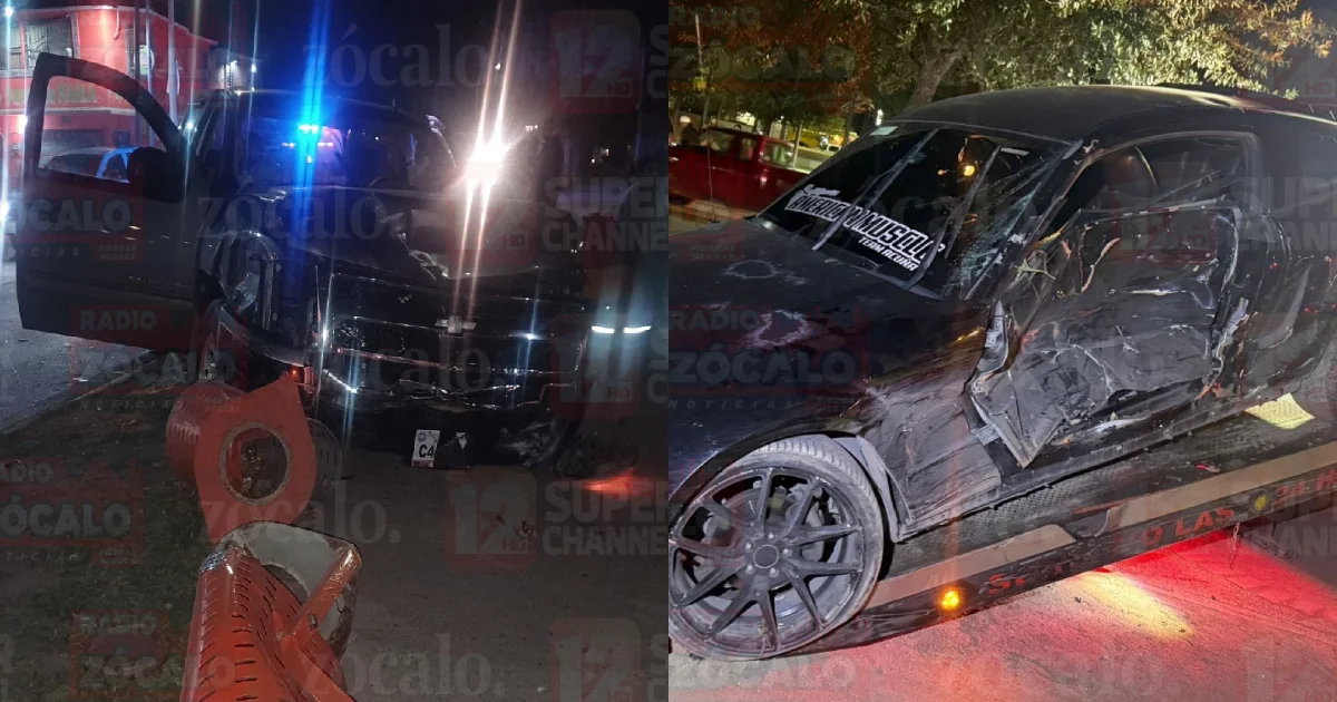 Desobedece señal de alto y desata aparatoso percance vial