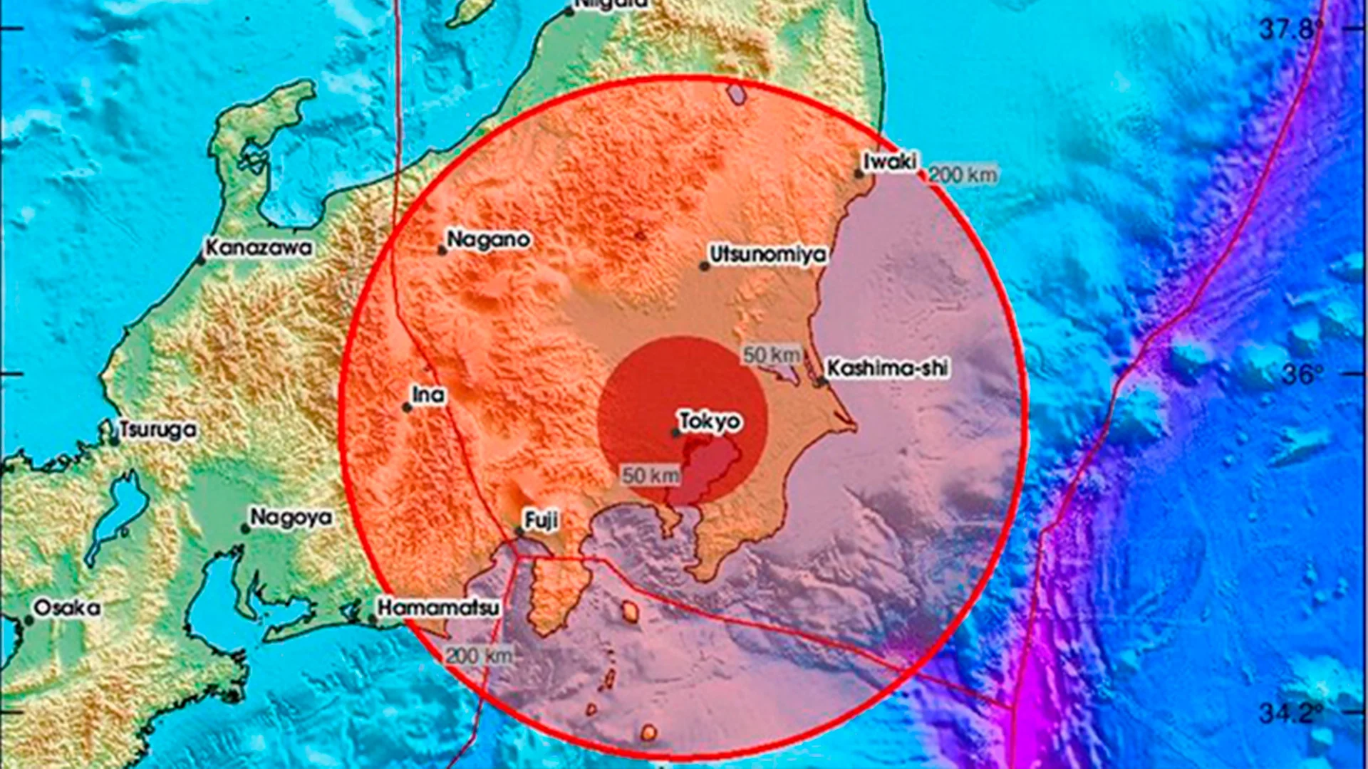 Un poderoso terremoto con una magnitud preliminar de 7.2 sacudió la costa de Japón este lunes.
