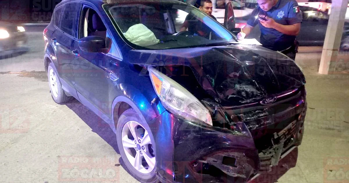 Imprudencia al volante provoca choque en la colonia Obrera