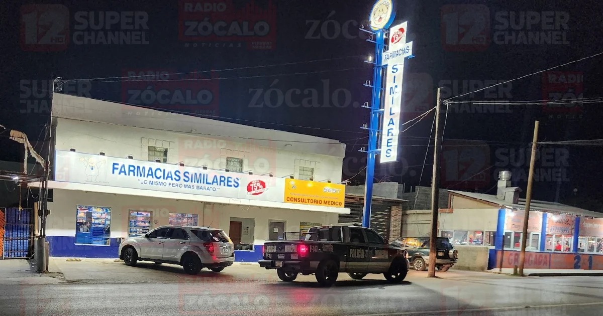 Atracador roba farmacia en Acuña, Coahuila. Operativo policial no logra su captura. Investigan cámaras de seguridad.