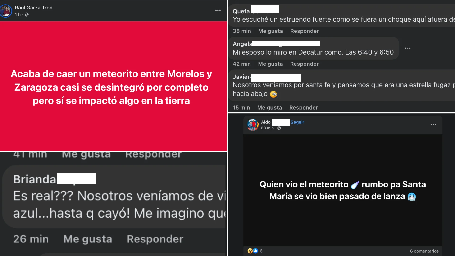 Reporta director de Bomberos de Allende caída de meteorito en 5 Manantiales