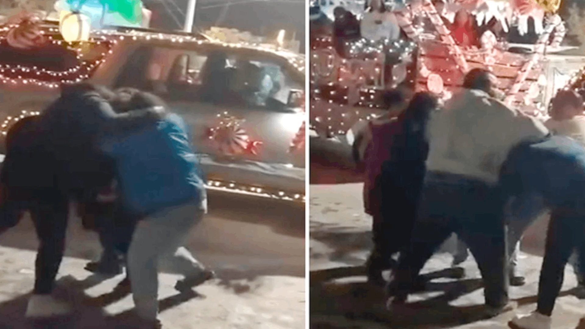 Los organizadores aventaron bolsas con dulces a los vecinos del sector con el propósito de sacar sonrisas a la personas, pero se salió de control.