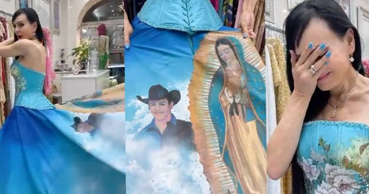 Así reaccionó Maribel Guardia al ver el vestido con el rostro de Julián Figueroa con el que le cantó a La Virgen