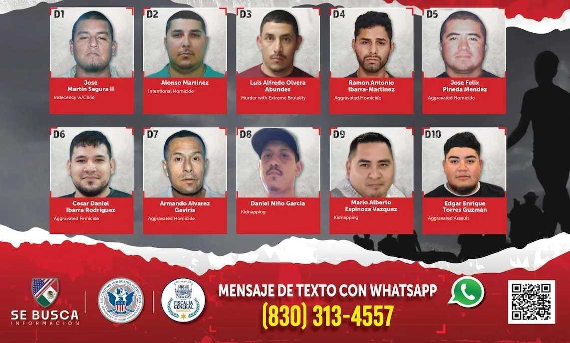 Publican a criminales más buscados en EU