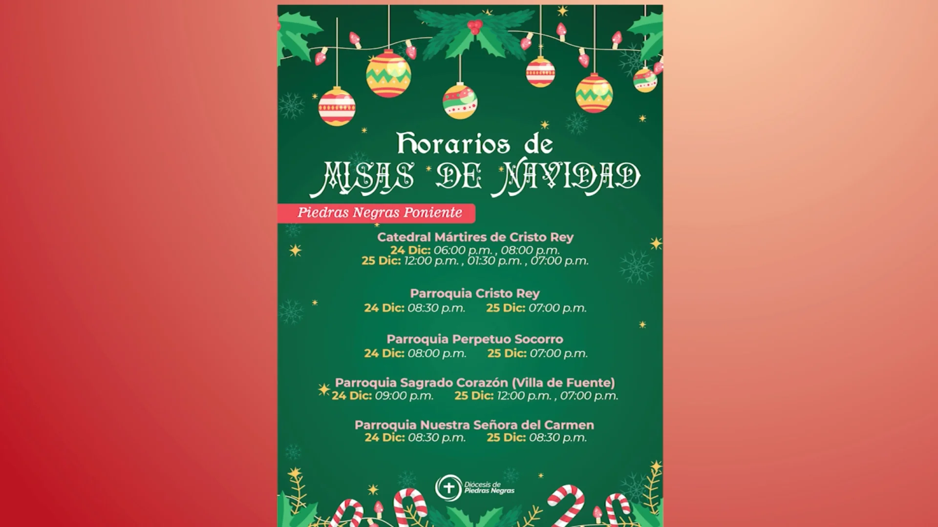 Diócesis da a conocer horarios de las misas