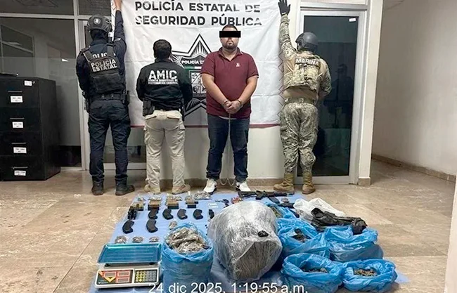 Cae sujeto con armas de alto poder y cartuchos en Sonora