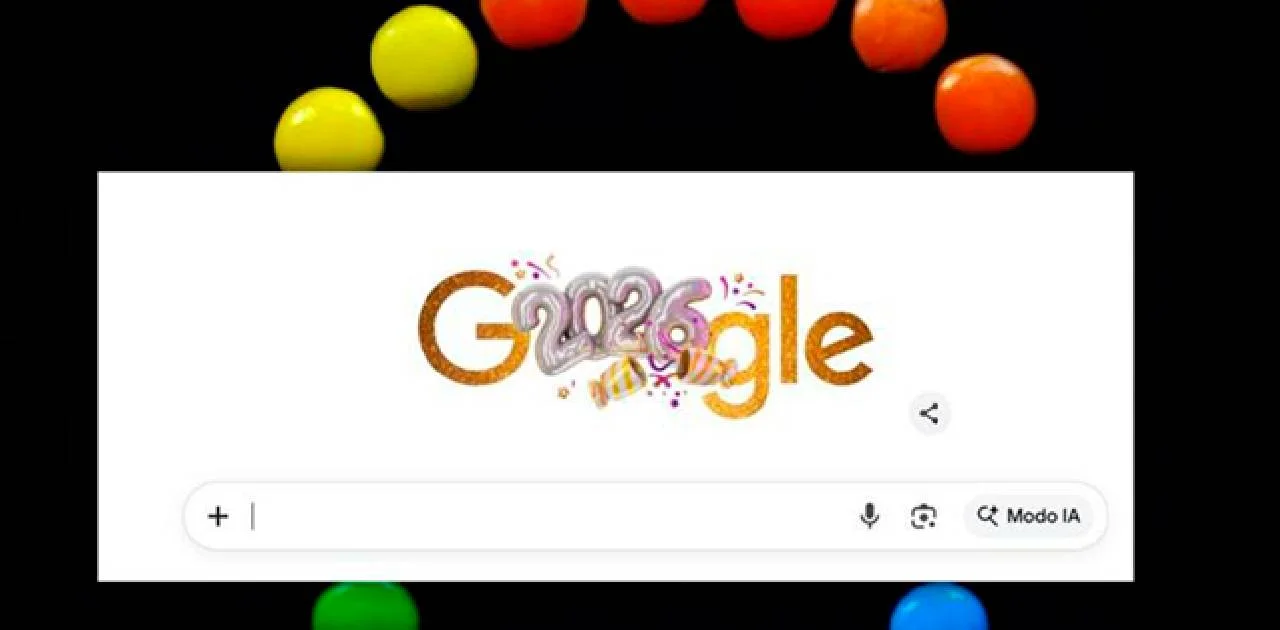 Google actualiza su portada con un doodle animado que despide 2025 y marca la llegada de 2026 a nivel global.