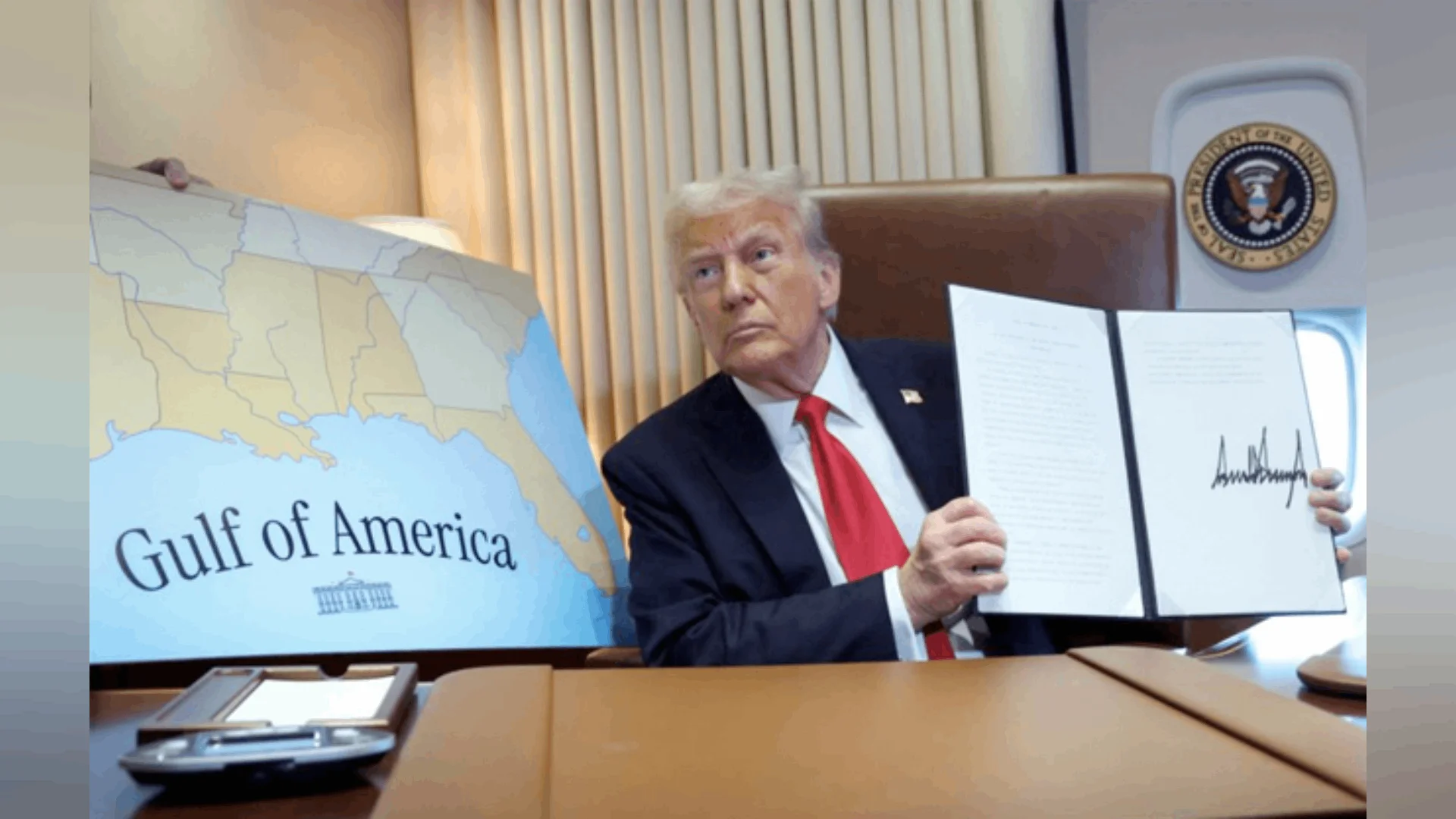 Trump bromea con renombrar al Golfo de México con su apellido: “aún estamos a tiempo”