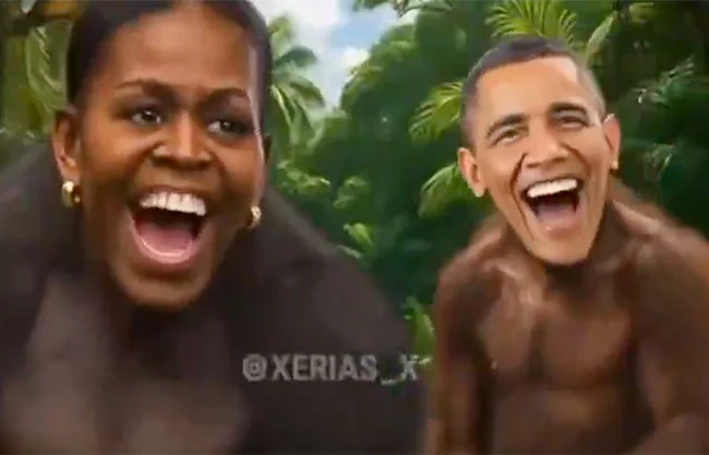 Publica Trump un video en el que aparecen los Obama caracterizados como monos