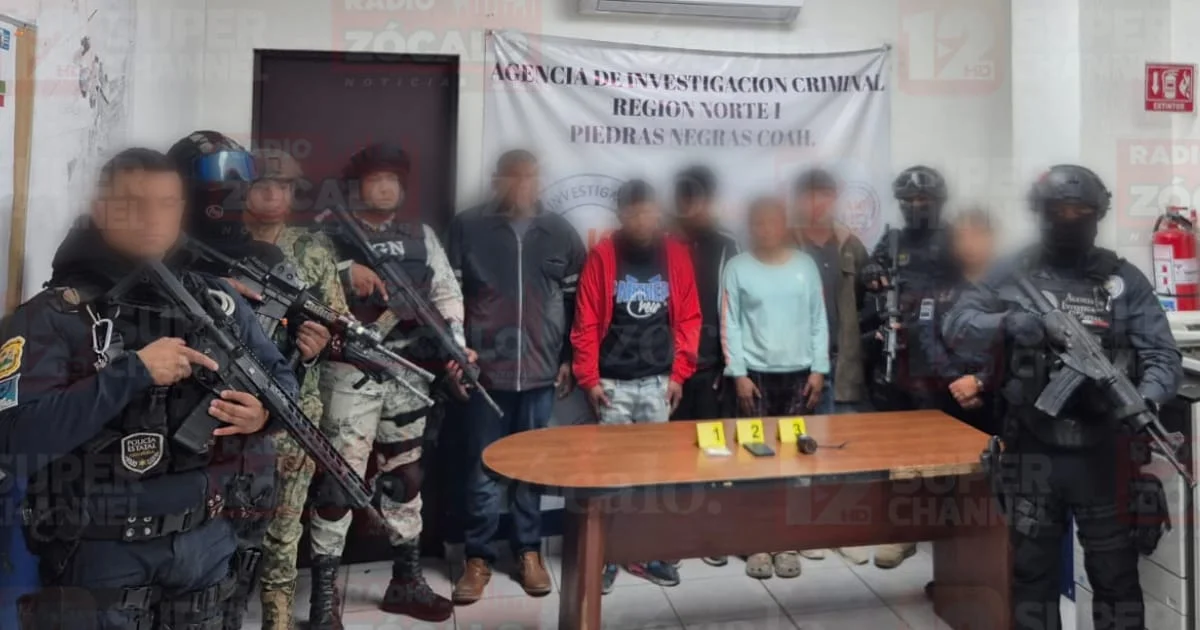 Seis detenidos y droga asegurada en operativo en Piedras Negras