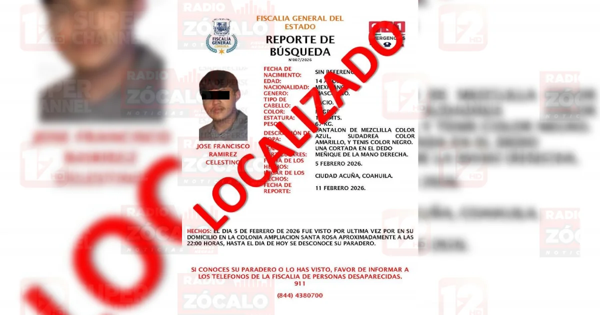 El adolescente fue ubicado en la colonia Fundadores