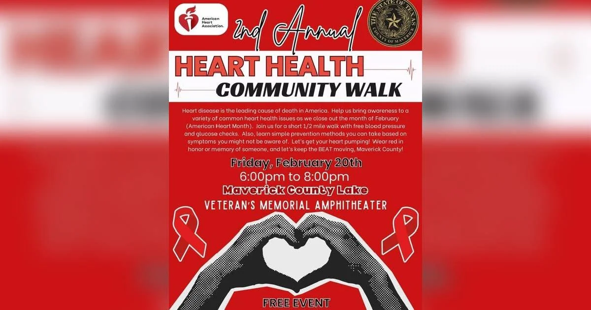 Todo listo para la 2ª Caminata por la Salud del Corazón organizada por Condado de Maverick