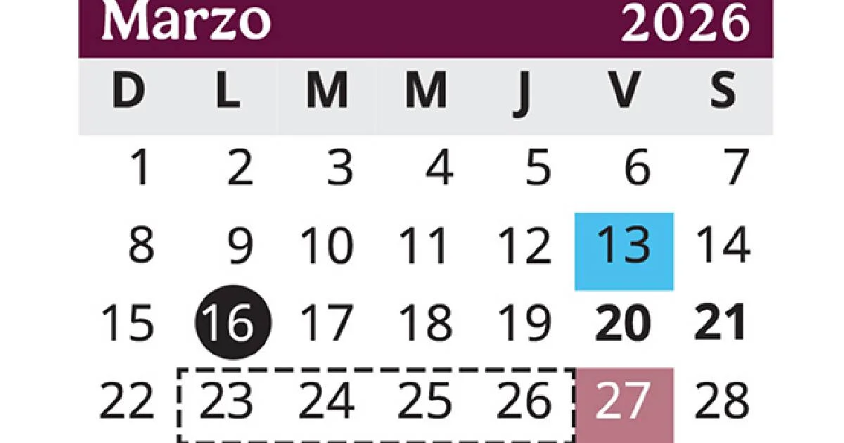 ¡Megapuente de 4 días! En estas fechas suspenderán clases durante marzo
