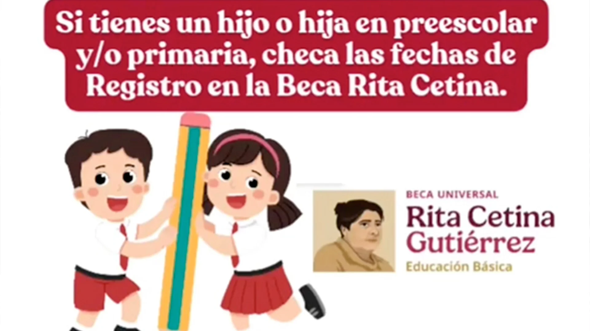 De acuerdo con datos del Gobierno federal, este año la Beca Rita Cetina busca incorporar a más de 8.4 millones de estudiantes de primaria pública.