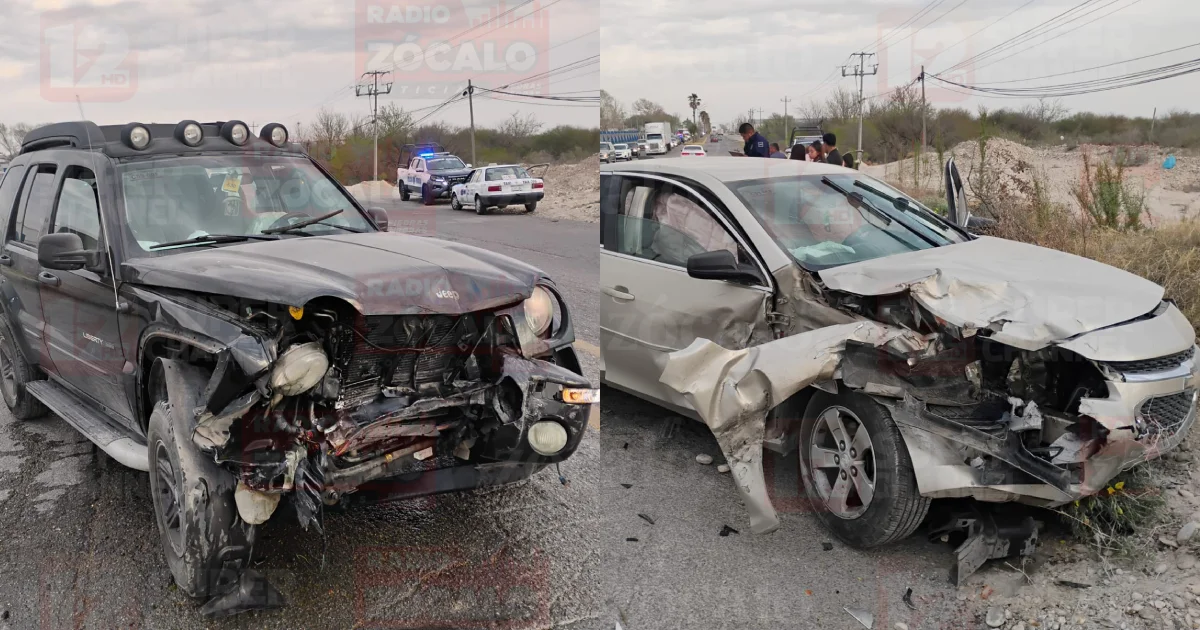 Aparatoso choque en carretera Presa de la Amistad