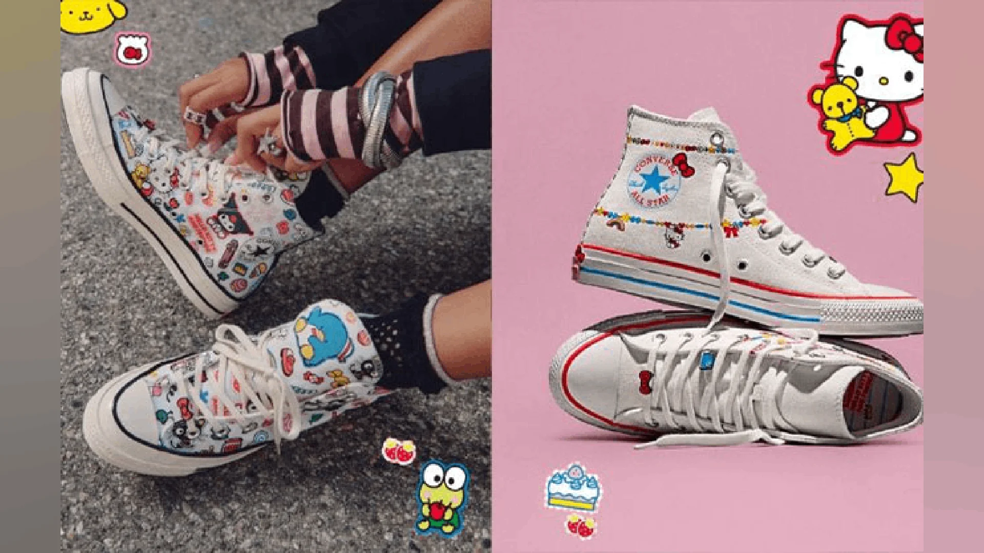 Converse x Hello Kitty and Friends es la colaboración entre estas dos famosas compañías y lo mejor de todo es que no solo incluye tenis, también ropa.