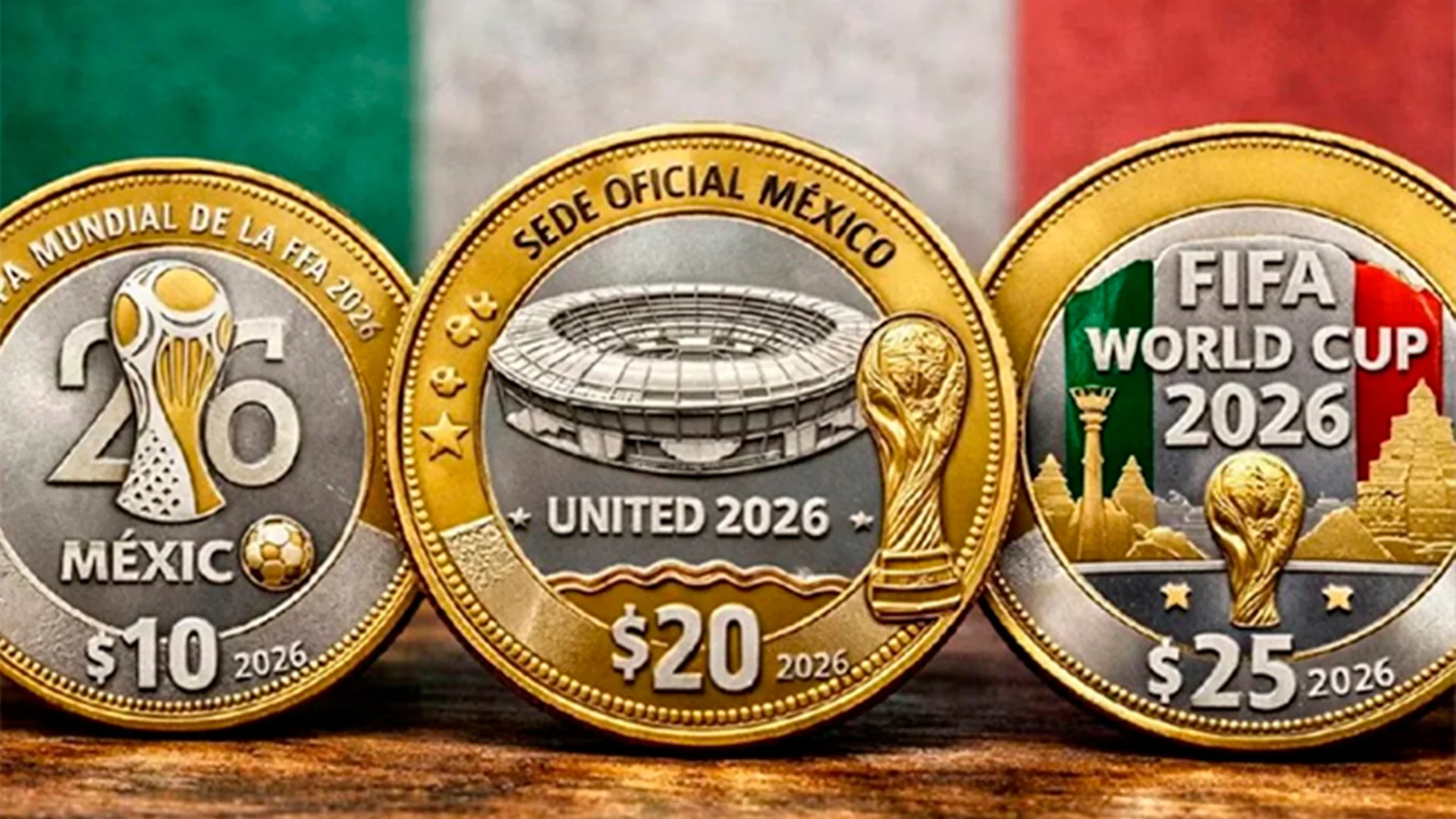 Gobierno de México ordena emisión de tres monedas conmemorativas del Mundial 2026