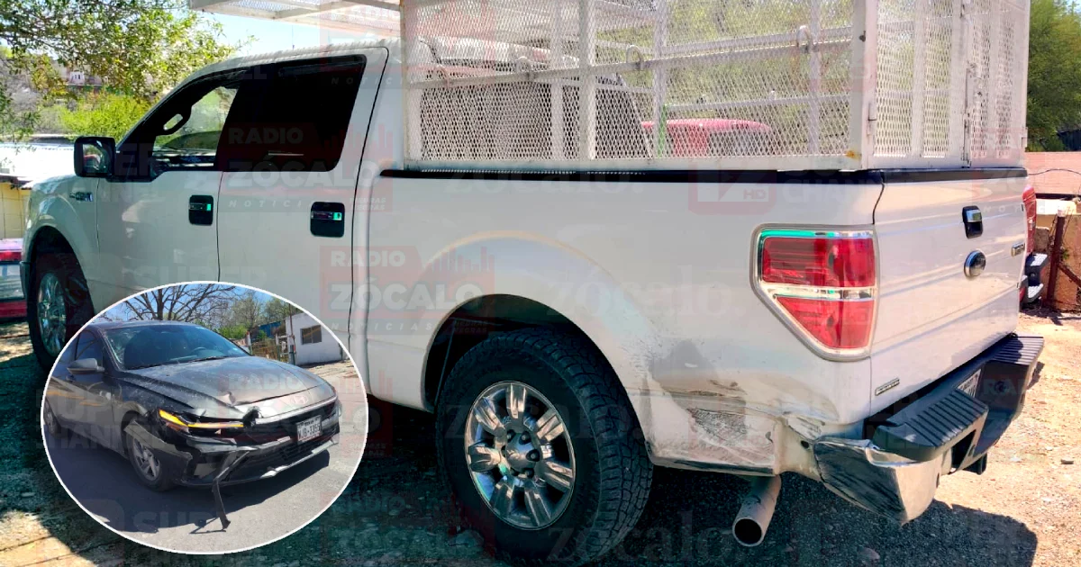 Atienden choque entre camioneta y auto con placas de Texas