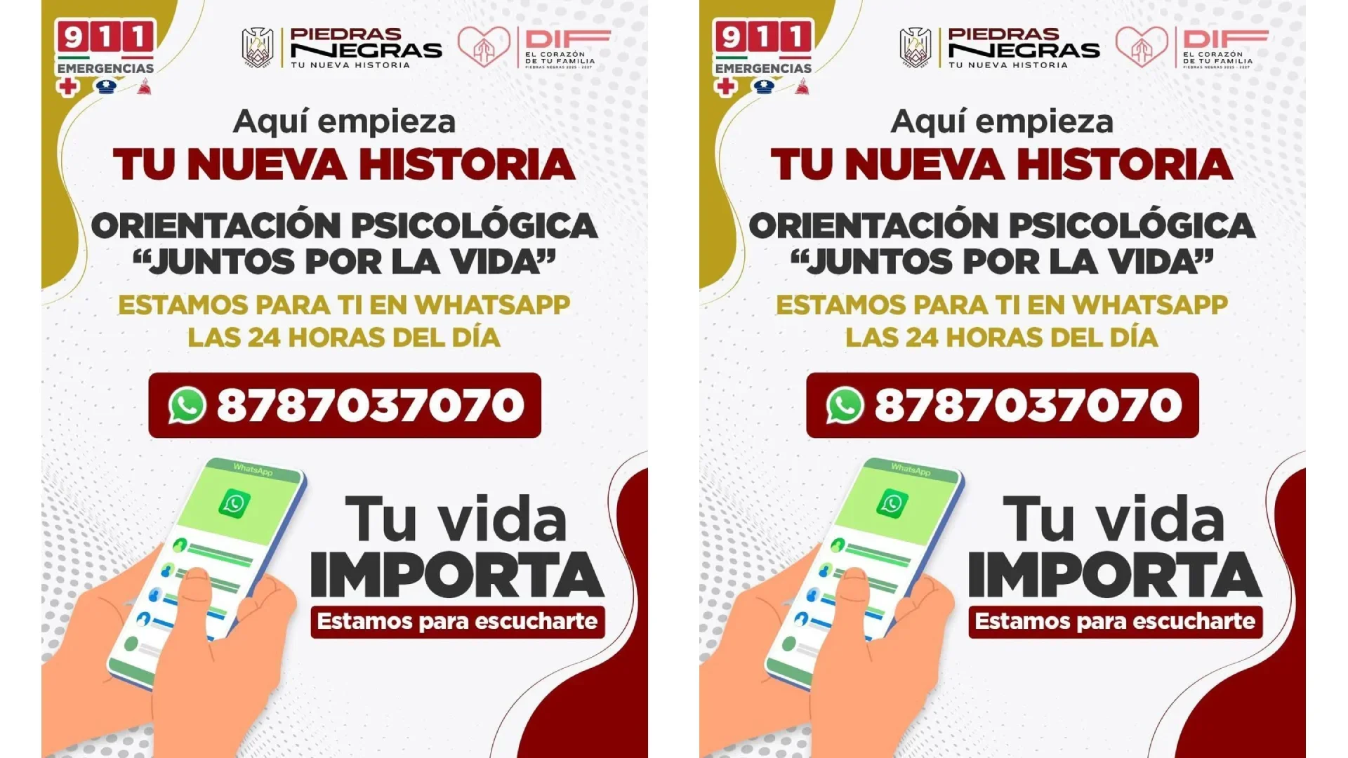 Sonia Anel Pérez, directora del DIF municipal, exhortó a la población que pase por alguna situación que no puedan manejar, a que llamen al 878 703 7070 para orientación psicológica.