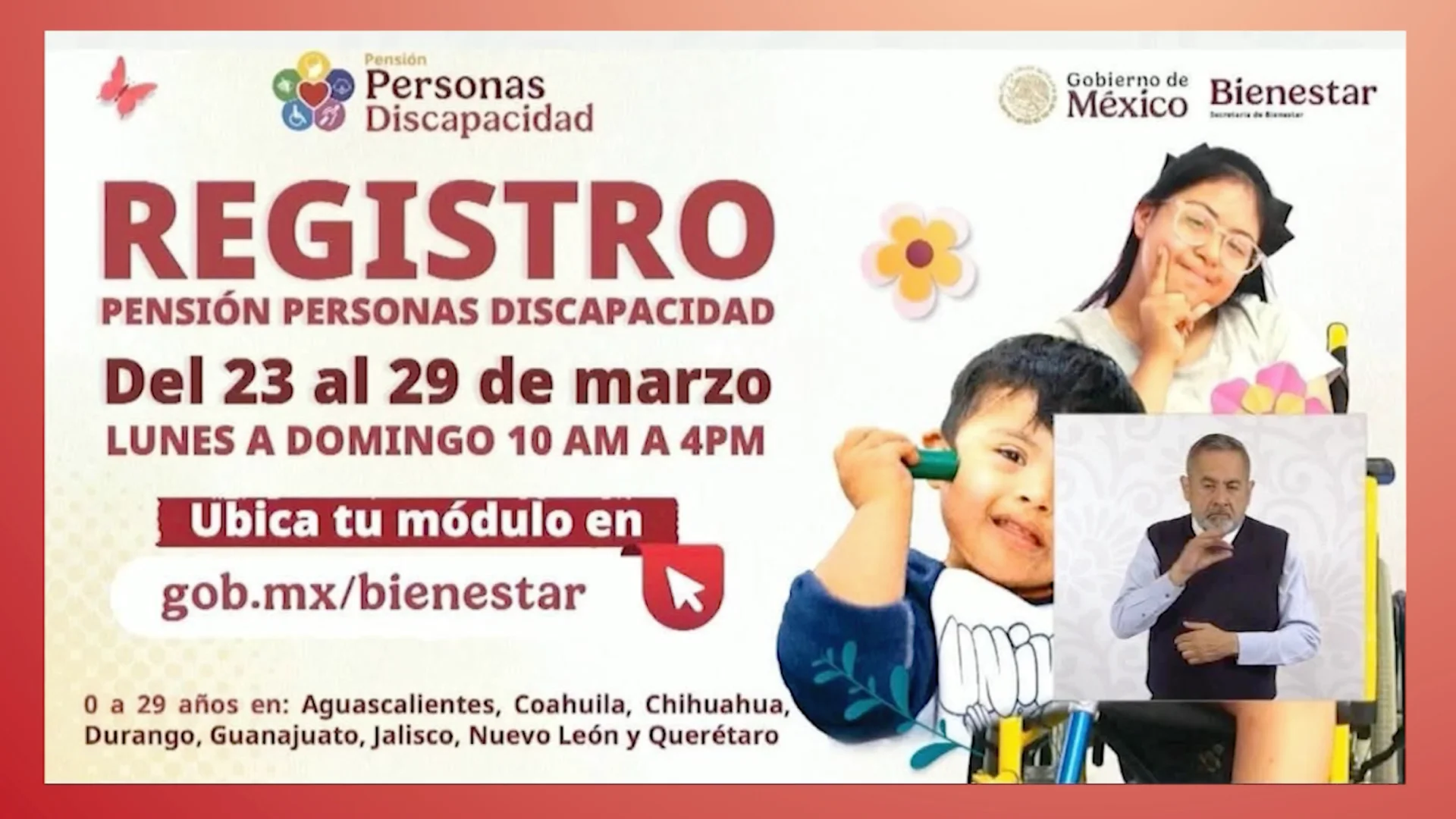 Invitan a registro de pensión para personas con discapacidad