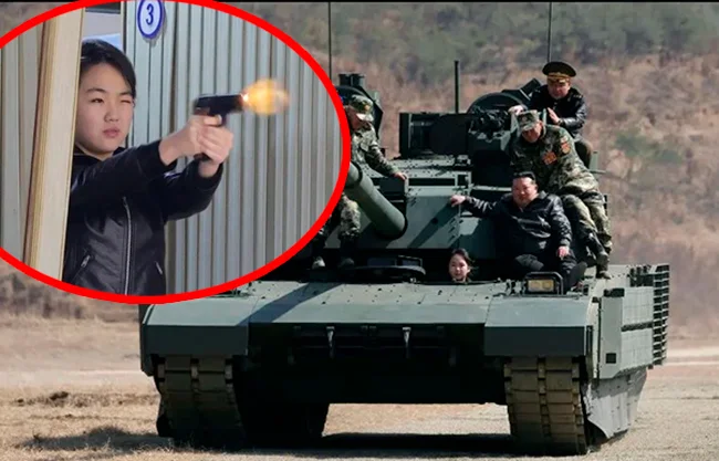 Kim Jong Un se muestra junto a su hija adolescente en un tanque de guerra