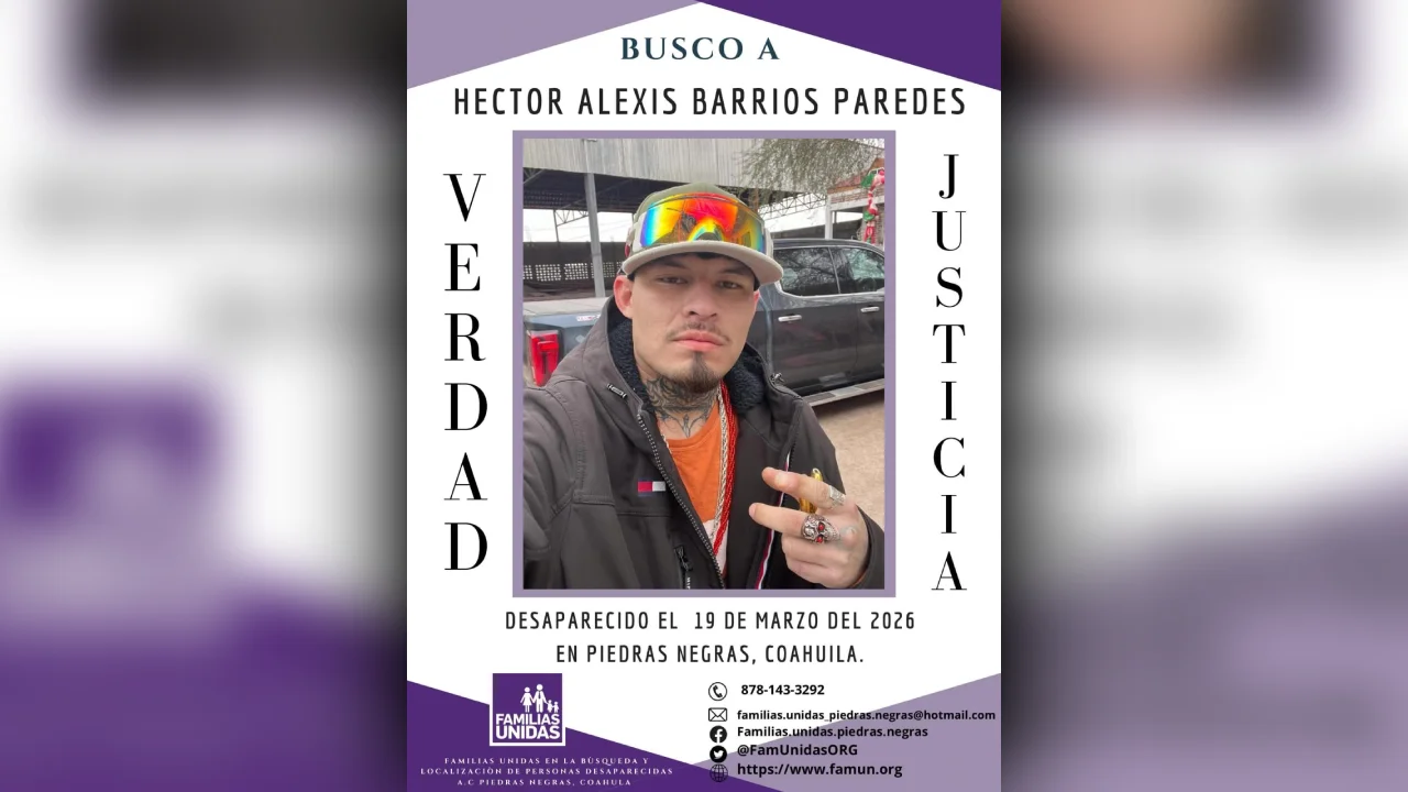 Buscan a joven desaparecido en Piedras Negras