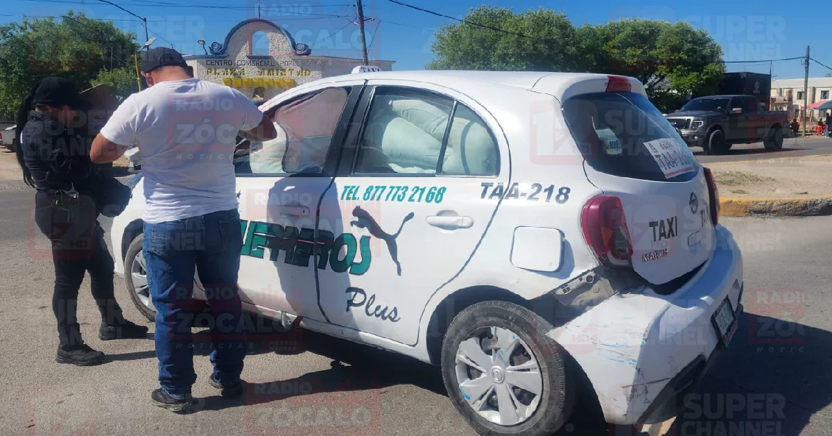 Taxista provoca percance vial en Ciudad Acuña