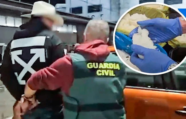 El cargamento fue identificado en el aeropuerto de Madrid y seguido hasta una bodega; las autoridades detuvieron a cinco personas