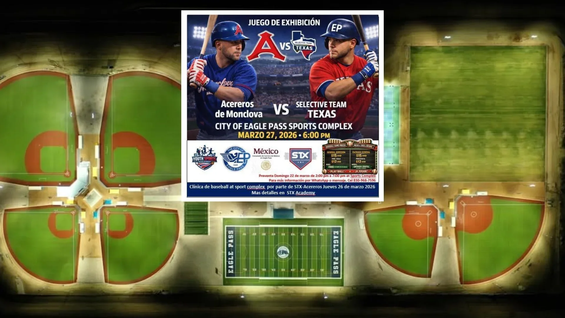 Anuncian juego de exhibición entre Acereros y selectivo de Texas