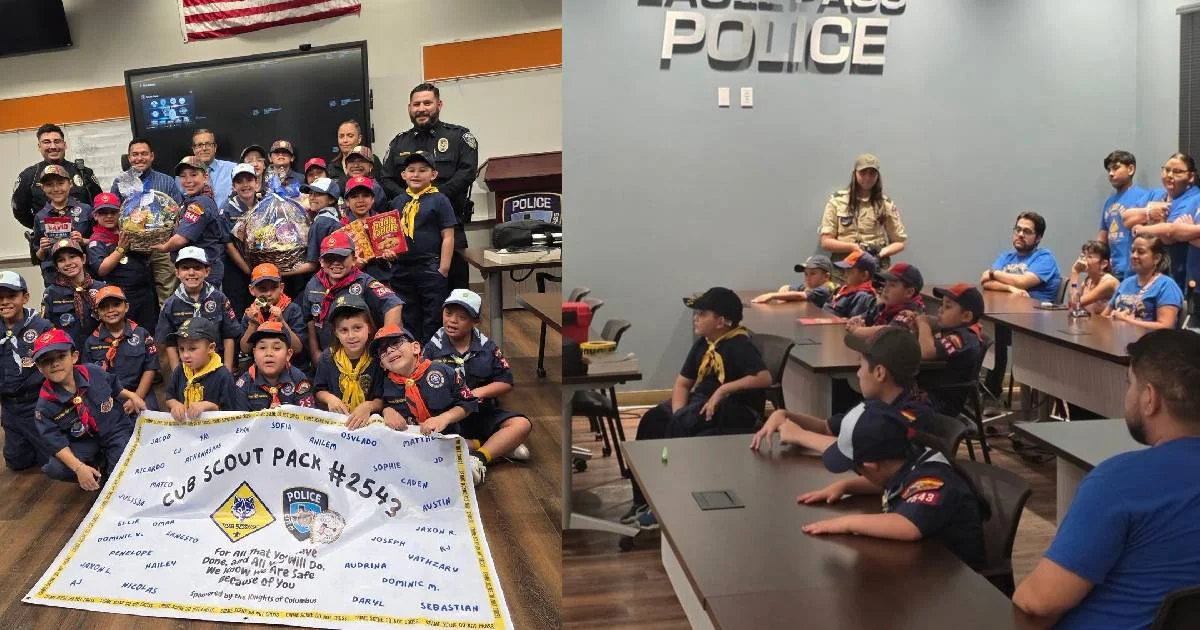 Policía de Eagle Pass recibe visita de grupo Scout