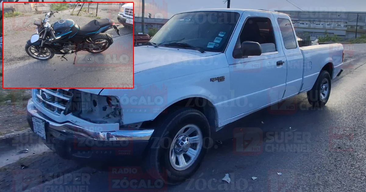 Camioneta provoca choque y deja lesionado a motociclista