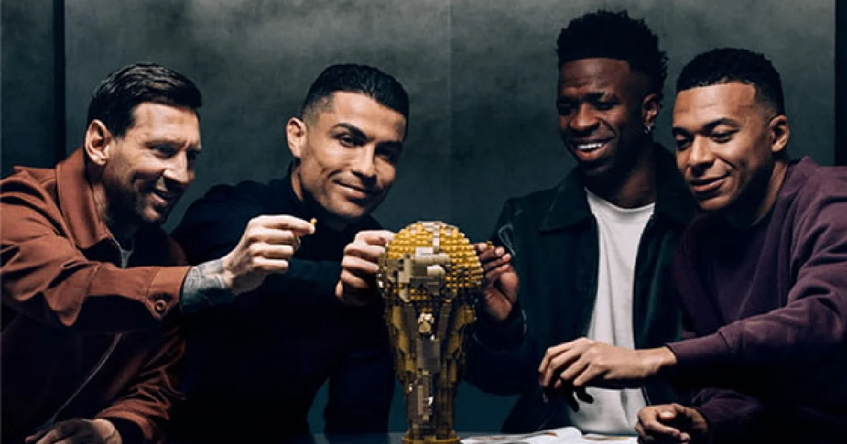 El video forma parte del anuncio de nueve sets con motivo del Mundial 2026, con los cuatro futbolistas como protagonistas.