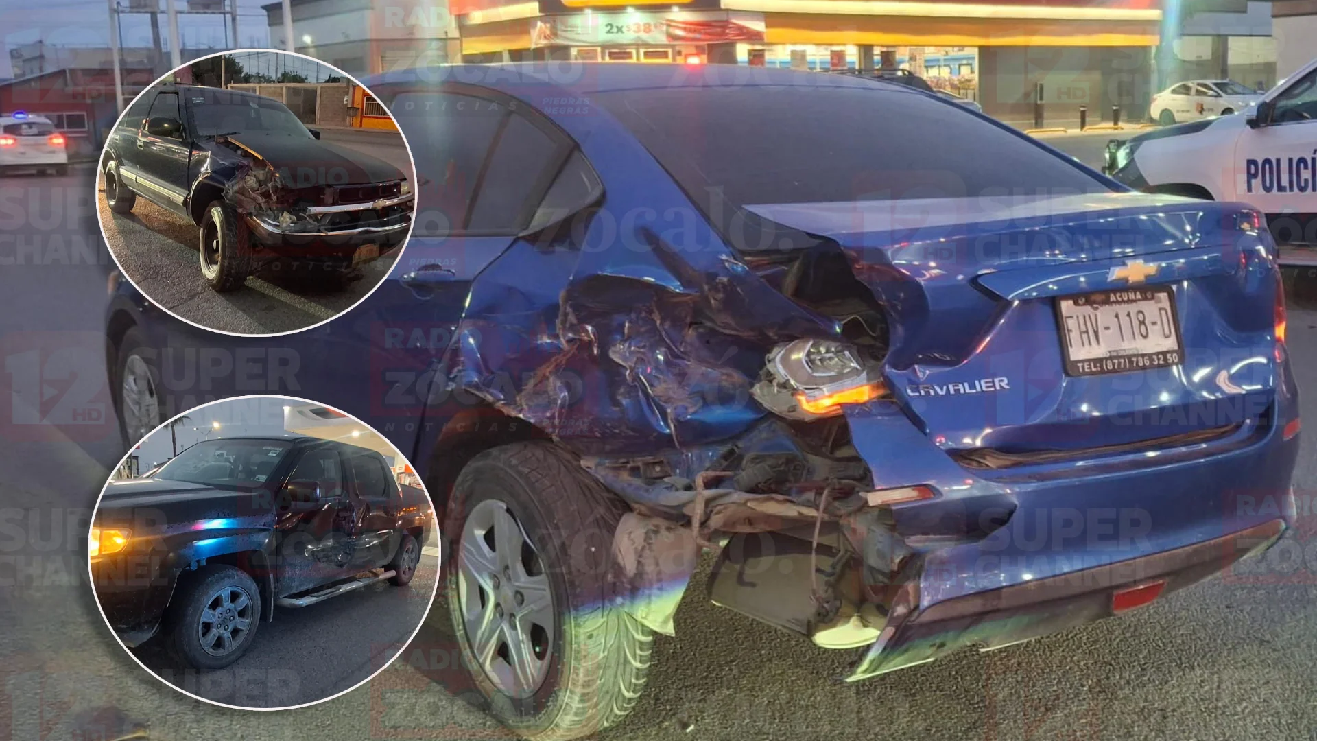 Choque múltiple deja daños materiales en libramiento Sur Poniente