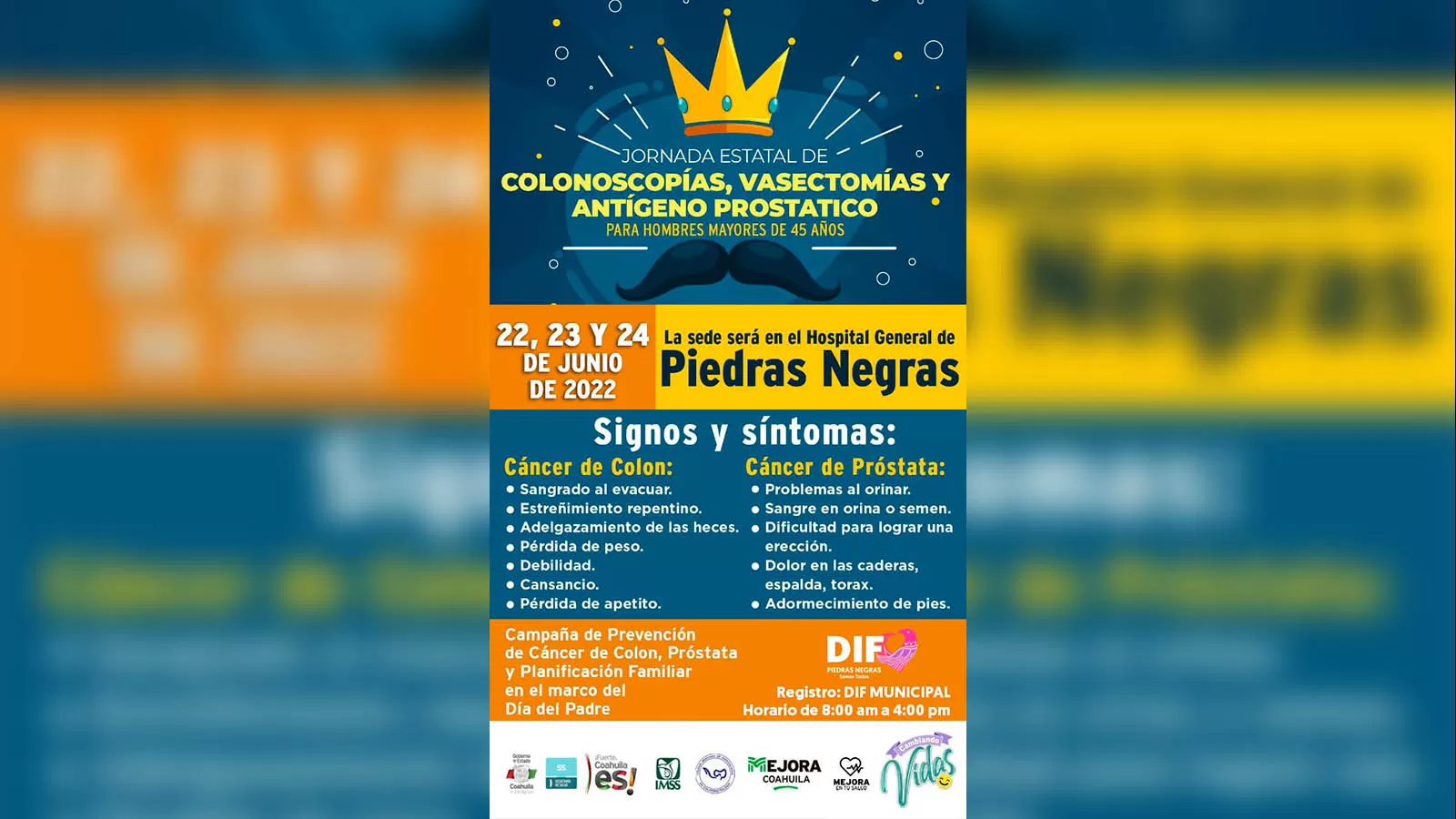 Mejora Coahuila ofrecerá colonoscopías, vasectomías y antígenos prostáticos en PN