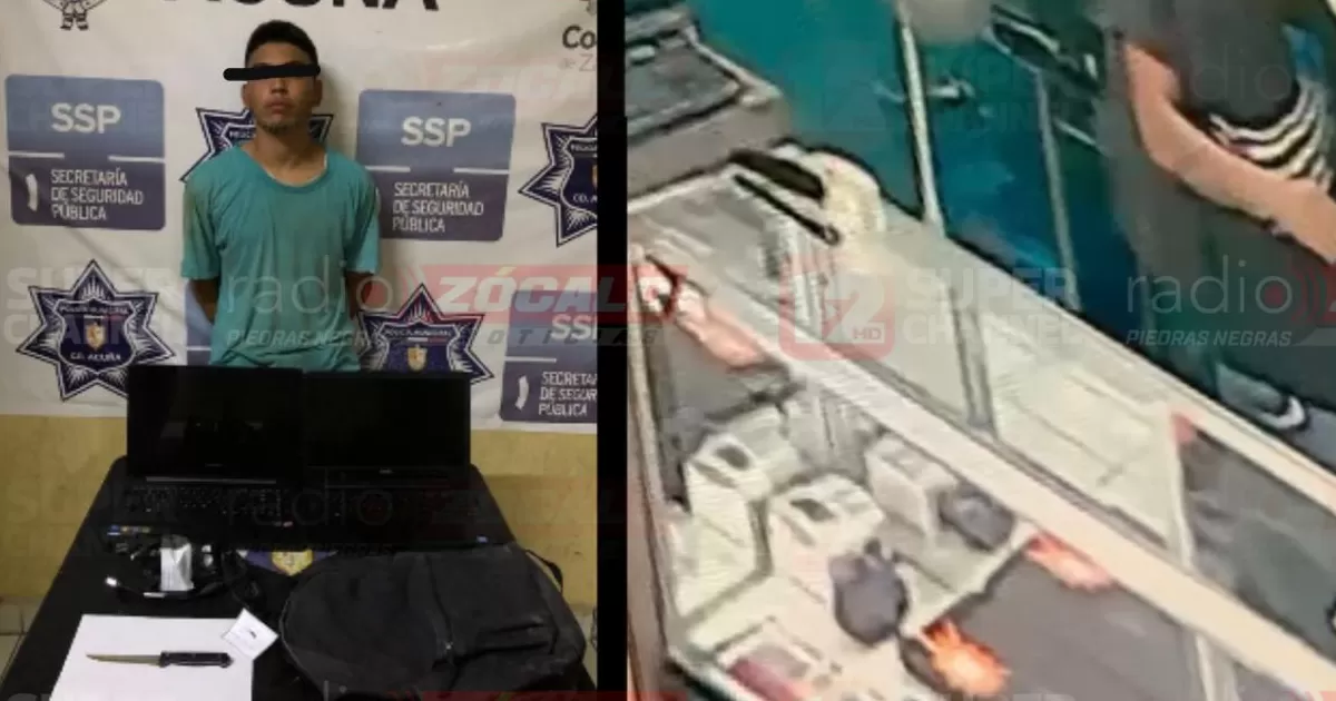 Mediante un video del establecimiento se observa cuando el sujeto amagÃ³ al dependiente para despuÃ©s sustraer los objetos y darse a la huida.