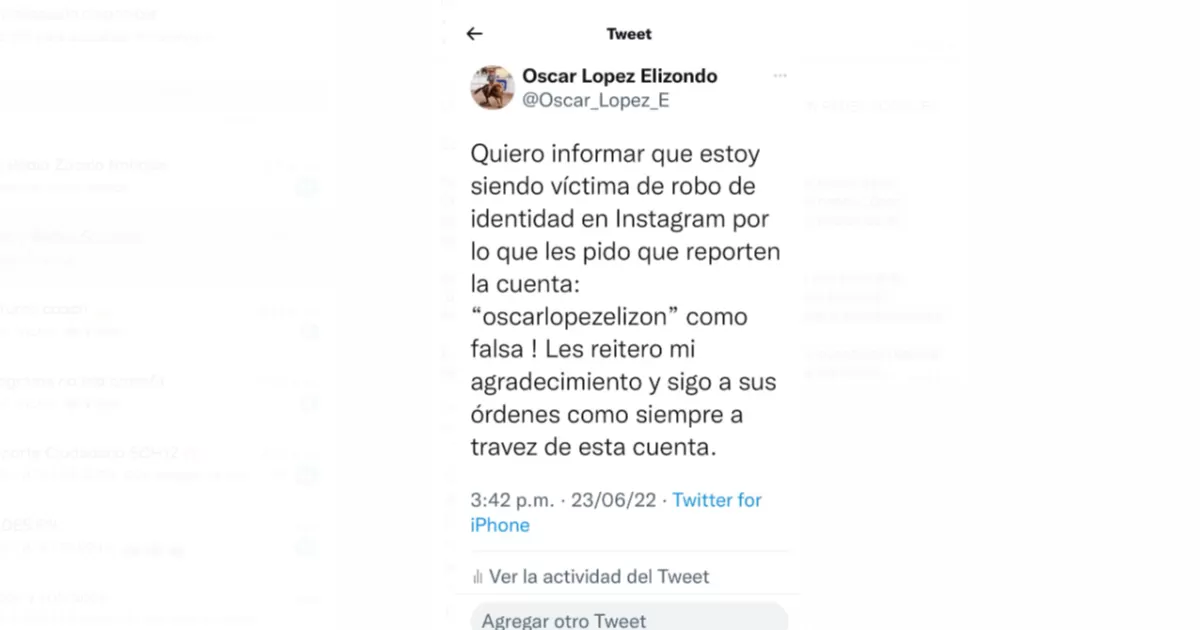 Se hacen pasar por Ã©l en Instagram.