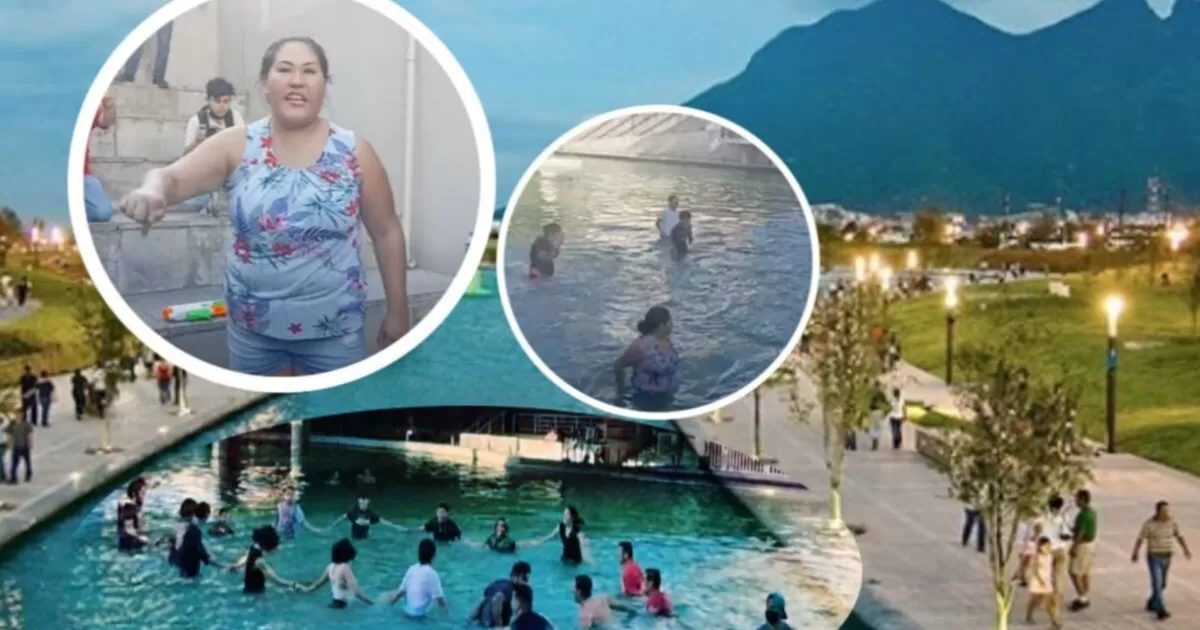 Realizan "Chapuzón" como protesta en el Paseo Santa Lucía de Monterrey