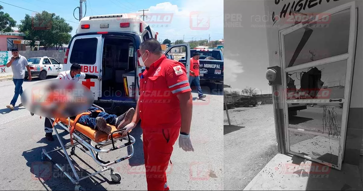 Ebrio se pelea con cristal de una puerta y sale perdiendo; queda hospitalizado