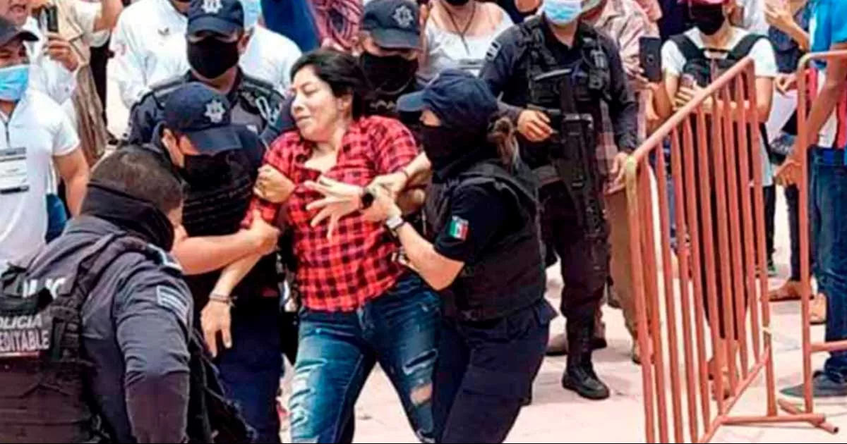 VIDEO: Detienen a diputada de Morena tras causar zafarrancho en elección en Veracruz