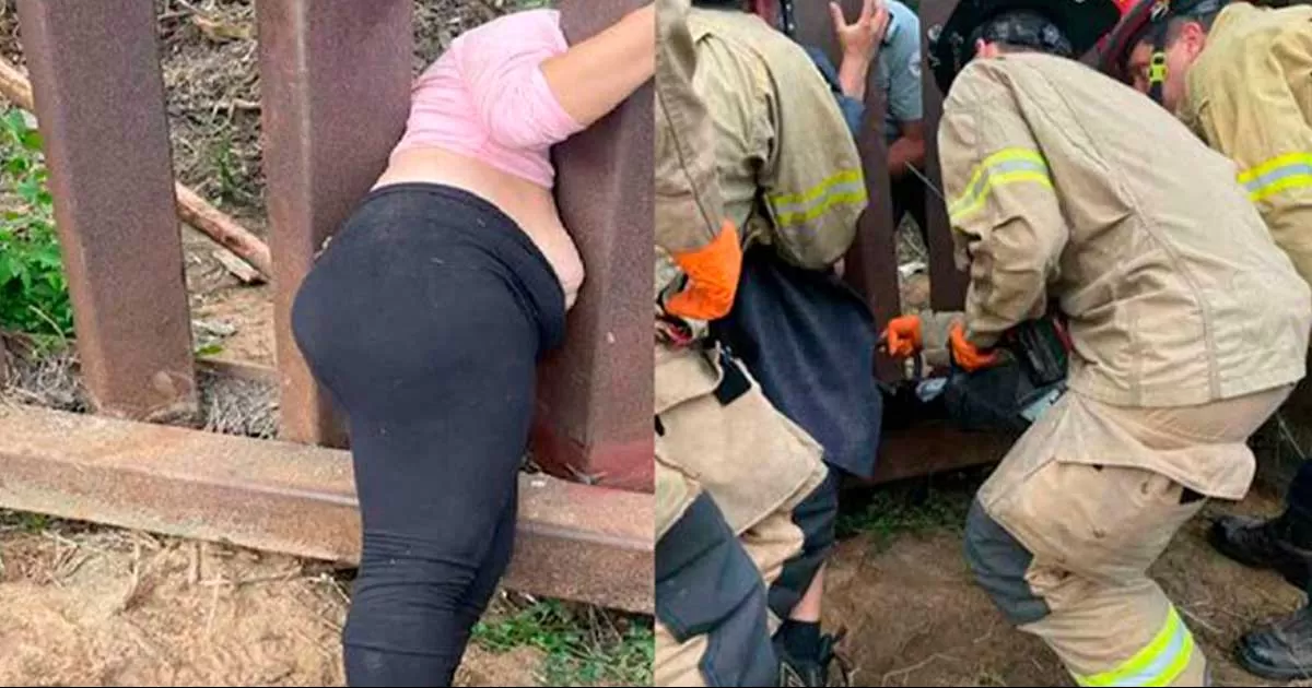 Polleros abandonan a migrante atorada en muro fronterizo