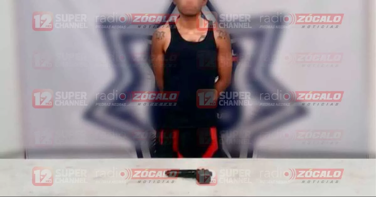 Detienen a sujeto por amenazas con réplica de arma de fuego en Piedras Negras