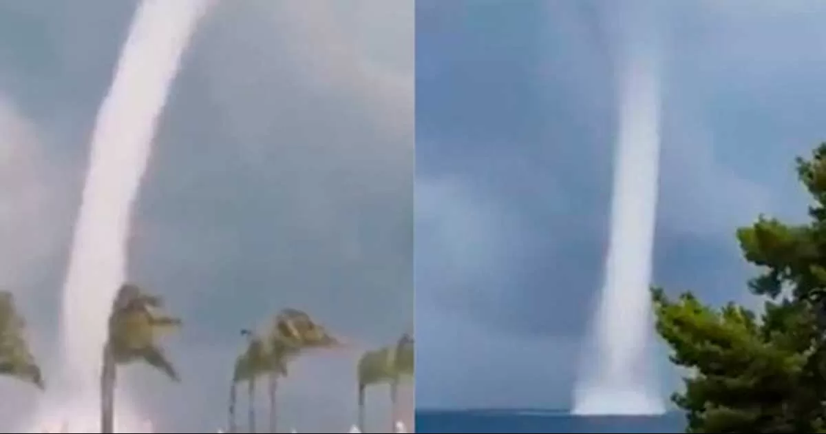 VIDEO: Registran masiva tromba marina en Grecia