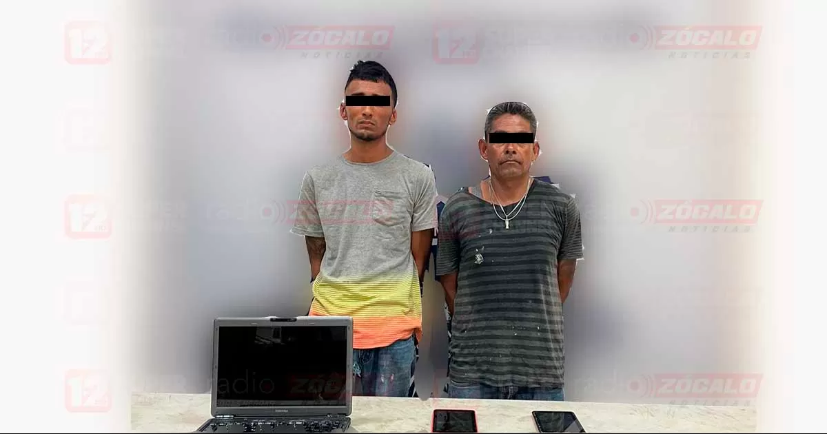 Agarran a dos con computadoras y teléfonos robados